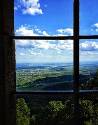 Scenic view of landscape against cloudy sky