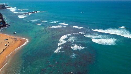 High angle view of sea shore