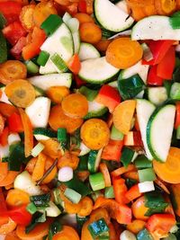 Full frame shot of chopped vegetables