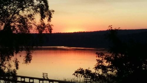 Sunset over lake