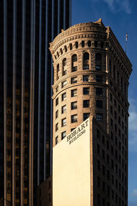 Facing the sun, low angle view of hobart building