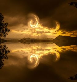 Light trails against sky at night
