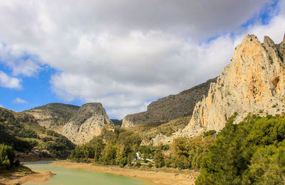 Scenic view of mountains against sky