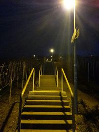 Illuminated street light at night