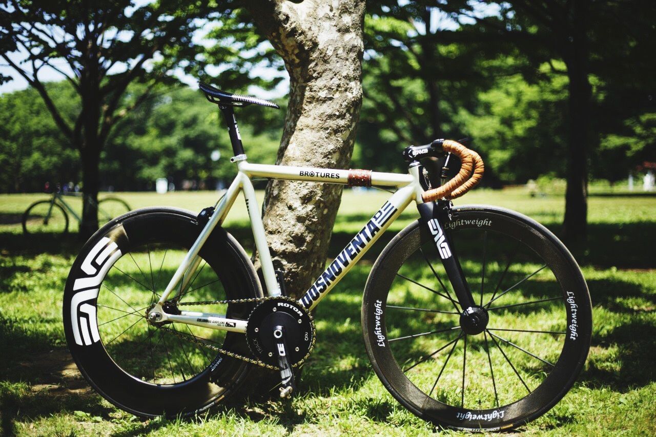 bicycle, transportation, land vehicle, mode of transport, wheel, stationary, tree, grass, parking, field, focus on foreground, parked, close-up, part of, day, metal, outdoors, tire, leaning, no people