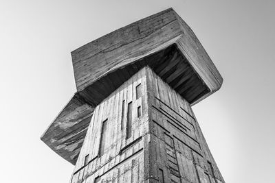 Low angle view of old building against clear sky