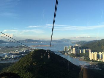 View of cityscape against clear sky