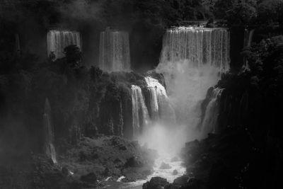 Scenic view of waterfall in forest