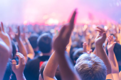 People enjoying at music concert