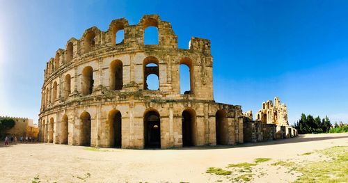 Old ruins against blue sky