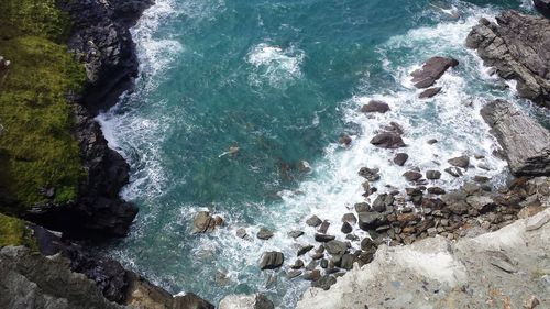 High angle view of beach