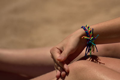 Close-up of woman at beach