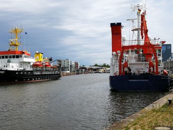 Ship in sea against sky