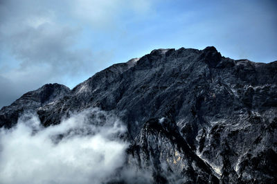 Low angle view of mountain against sky