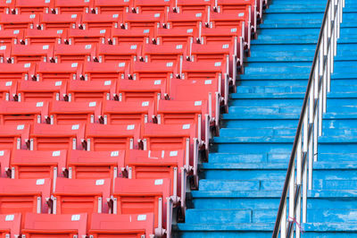 Full frame shot of empty chairs