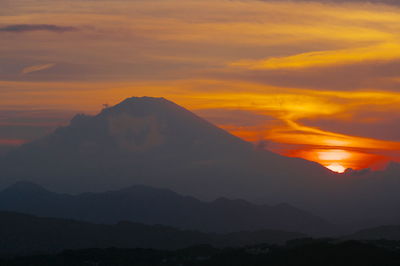 Scenic view of dramatic sky during sunset