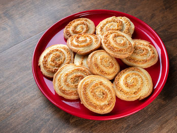 High angle view of food on table