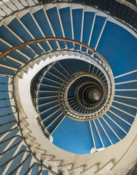 Low angle view of spiral stairs