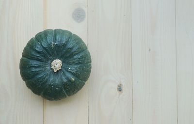 High angle view of pumpkin on table