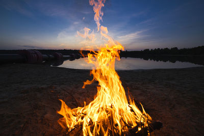 Fire in a lake