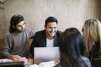 Young people in cafe