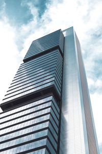 Low angle view of modern building against sky