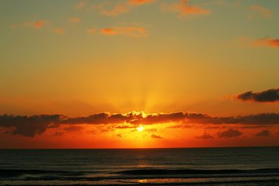 Scenic view of sea at sunset