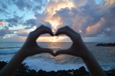 Scenic view of sea at sunset