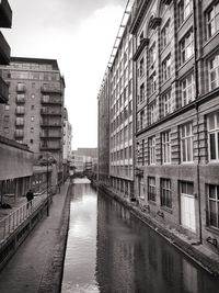 View of canal in city