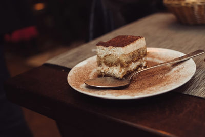 Close-up of cake on table