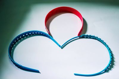 Close-up of heart shape on table