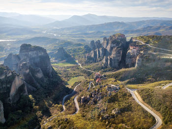 High angle view of landscape against sky