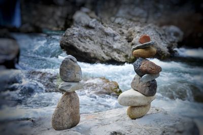 Stack of stones on rocks