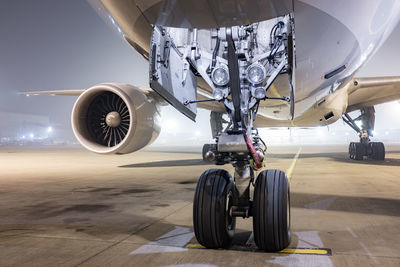 View of airplane at airport runway