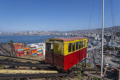 Funicular on mountainside, valparaiso, chile