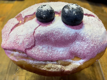 Close-up of cake on table