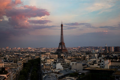 Eiffel tower view from the arc de triomphe