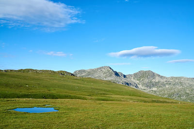 Scenic view of rila mountain against blue sky, bulgaria 