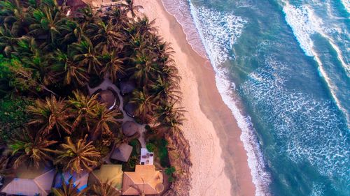 High angle view of beach