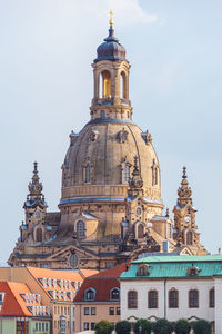 The cupola of the frauenkirche our lady church.  dresden, saxony, germany.