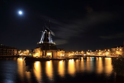 Illuminated city at night