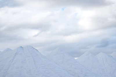 Scenic view of snow covered mountain against sky