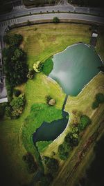 High angle view of river
