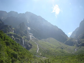Scenic view of mountains against sky