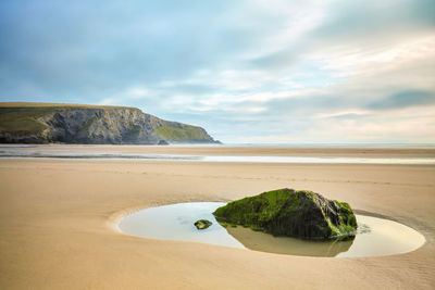 Scenic view of beach against sky