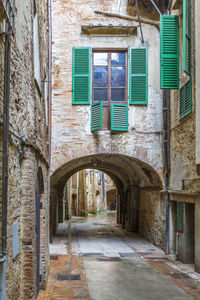 Italian back street in a city with a vault