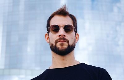 Portrait of young man wearing sunglasses