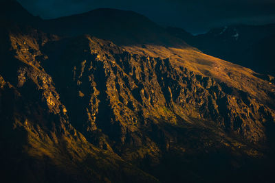 Scenic view of mountain range against sky