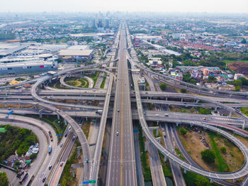 High angle view of traffic on city street