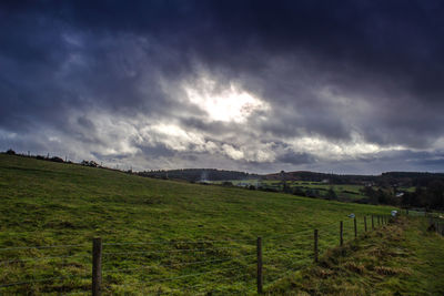 Scenic view of field against sky